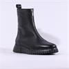 Wonders Flexfly Front Zip Chunky Boot - Black Leather